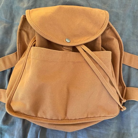 SOLD NWOT Baggu Canvas Drawstring Backpack - Adobe - Picture 3 of 6